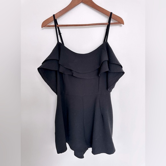 iris Dresses & Skirts - Iris size large mini romper dress with Elegant Black Ruffle Top